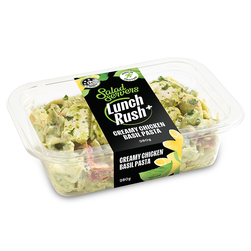 Salad Servers LR+ Creamy Poached Chicken Basil Pasta x 4