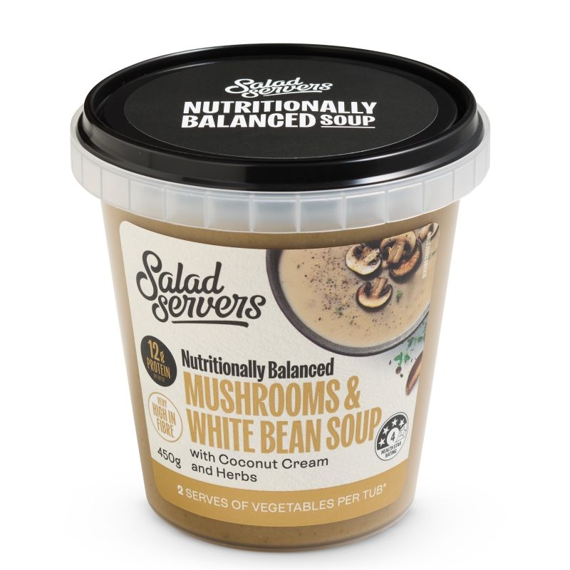 Salad Servers Mushroom & White Bean Soup x 6